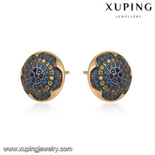 93068 xuping mode 18k couleur or stud Mesdames incrusté cerceau boucle d&#39;oreille en pierre